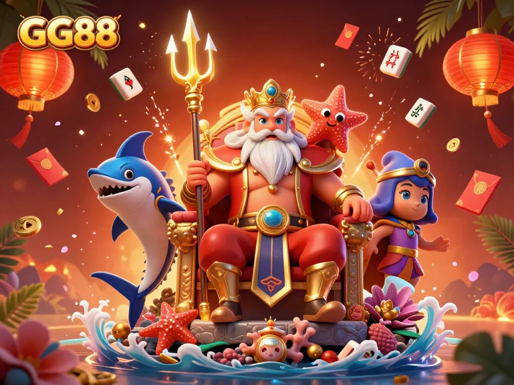Experience the thrilling world of GG88 with vibrant neon visuals and dynamic casino elements.