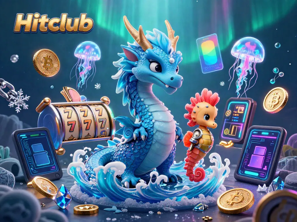 Experience thrilling gameplay at Hitclub with an azure dragon and vibrant slot elements.