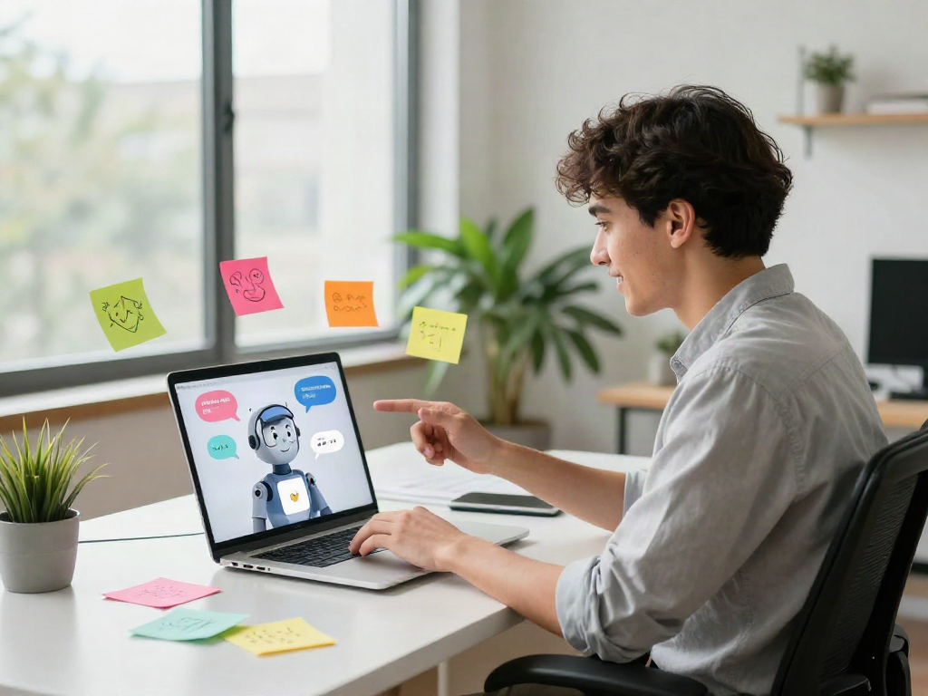 Interactive spicy chat ai conversation in a bright digital workspace with vibrant colors and a lively atmosphere